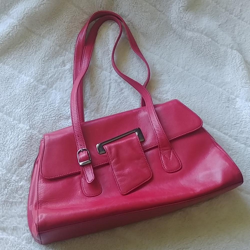 Genuine leather purse red